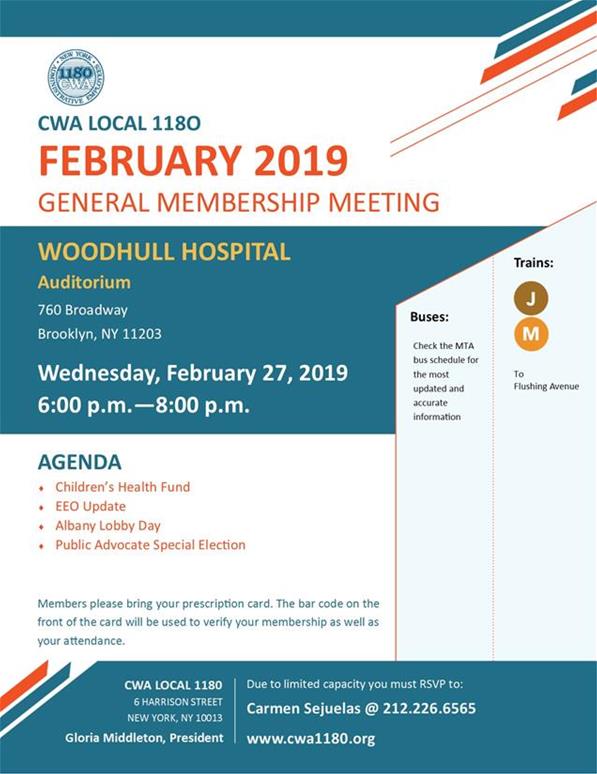 2019 Feb Membership Meeting Flier